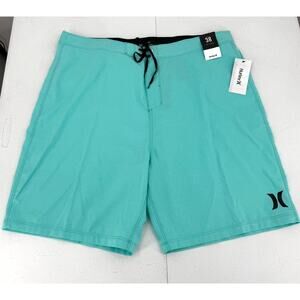 NWT Hurley One And Only 20" Board Shorts Crossdye Teal Blue/Green Men's Size 38